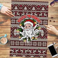 Funny Santa Claus Release The Kringle Christmas Puzzle Xmas Holiday Patterns - Wonder Print Shop