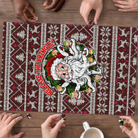 Funny Santa Claus Release The Kringle Christmas Puzzle Xmas Holiday Patterns - Wonder Print Shop