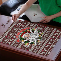 Funny Santa Claus Release The Kringle Christmas Puzzle Xmas Holiday Patterns - Wonder Print Shop