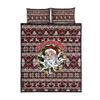 Funny Santa Claus Release The Kringle Christmas Quilt Bed Set Xmas Holiday Patterns - Wonder Print Shop