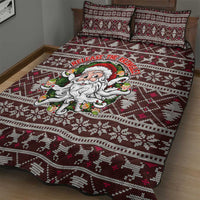 Funny Santa Claus Release The Kringle Christmas Quilt Bed Set Xmas Holiday Patterns - Wonder Print Shop