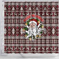 Funny Santa Claus Release The Kringle Christmas Shower Curtain Xmas Holiday Patterns - Wonder Print Shop