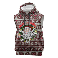 Funny Santa Claus Release The Kringle Christmas Sleeveless Hoodie Xmas Holiday Patterns - Wonder Print Shop