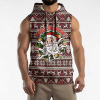 Funny Santa Claus Release The Kringle Christmas Sleeveless Hoodie Xmas Holiday Patterns - Wonder Print Shop