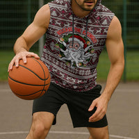 Funny Santa Claus Release The Kringle Christmas Sleeveless Hoodie Xmas Holiday Patterns - Wonder Print Shop