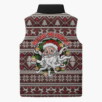 Funny Santa Claus Release The Kringle Christmas Sleeveless Puffer Jacket Xmas Holiday Patterns - Wonder Print Shop