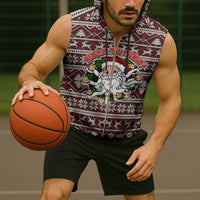 Funny Santa Claus Release The Kringle Christmas Sleeveless Zip Hoodie Xmas Holiday Patterns - Wonder Print Shop