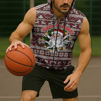 Funny Santa Claus Release The Kringle Christmas Sleeveless Zip Hoodie Xmas Holiday Patterns - Wonder Print Shop