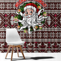 Funny Santa Claus Release The Kringle Christmas Window Curtain Xmas Holiday Patterns - Wonder Print Shop
