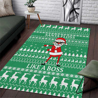 Funny Santa Claus Christmas Area Rug Xmas Holiday Patterns - Wonder Print Shop
