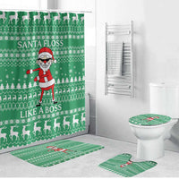 Funny Santa Claus Christmas Bathroom Set Xmas Holiday Patterns - Wonder Print Shop