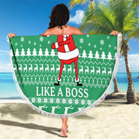 Funny Santa Claus Christmas Beach Blanket Xmas Holiday Patterns - Wonder Print Shop