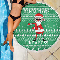 Funny Santa Claus Christmas Beach Blanket Xmas Holiday Patterns - Wonder Print Shop