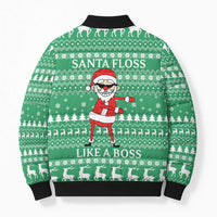 Funny Santa Claus Christmas Bomber Puffer Jacket Xmas Holiday Patterns - Wonder Print Shop