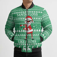 Funny Santa Claus Christmas Bomber Puffer Jacket Xmas Holiday Patterns - Wonder Print Shop