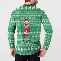 Funny Santa Claus Christmas Button Sweatshirt Xmas Holiday Patterns - Wonder Print Shop