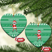 Funny Santa Claus Christmas Ceramic Ornament Xmas Holiday Patterns - Wonder Print Shop