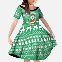 Funny Santa Claus Christmas Family Matching Long Sleeve Bodycon Dress and Hawaiian Shirt Xmas Holiday Patterns - Wonder Print Shop