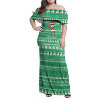 Funny Santa Claus Christmas Family Matching Off Shoulder Maxi Dress and Hawaiian Shirt Xmas Holiday Patterns - Wonder Print Shop