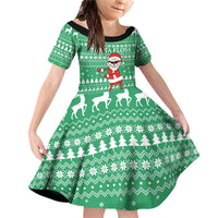 Funny Santa Claus Christmas Family Matching Off Shoulder Short Dress and Hawaiian Shirt Xmas Holiday Patterns - Wonder Print Shop
