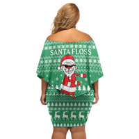 Funny Santa Claus Christmas Family Matching Off Shoulder Short Dress and Hawaiian Shirt Xmas Holiday Patterns - Wonder Print Shop
