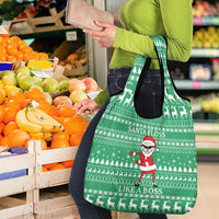 Funny Santa Claus Christmas Grocery Bag Xmas Holiday Patterns - Wonder Print Shop
