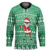 Funny Santa Claus Christmas Hockey Jersey Xmas Holiday Patterns - Wonder Print Shop