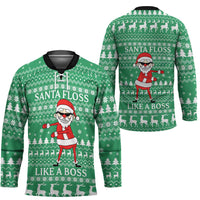 Funny Santa Claus Christmas Hockey Jersey Xmas Holiday Patterns - Wonder Print Shop