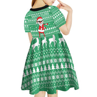 Funny Santa Claus Christmas Kid Short Sleeve Dress Xmas Holiday Patterns - Wonder Print Shop