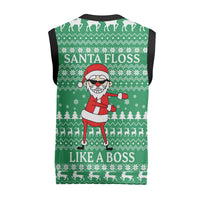 Funny Santa Claus Christmas Knitted V-Neck Vest Xmas Holiday Patterns - Wonder Print Shop