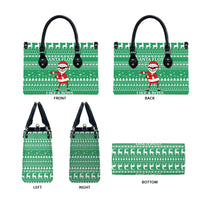 Funny Santa Claus Christmas Leather Bag Xmas Holiday Patterns - Wonder Print Shop