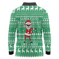 Funny Santa Claus Christmas Long Sleeve Polo Shirt Xmas Holiday Patterns - Wonder Print Shop