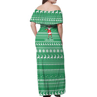 Funny Santa Claus Christmas Off Shoulder Maxi Dress Xmas Holiday Patterns - Wonder Print Shop