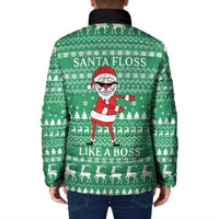 Funny Santa Claus Christmas Padded Jacket Xmas Holiday Patterns - Wonder Print Shop