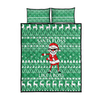 Funny Santa Claus Christmas Quilt Bed Set Xmas Holiday Patterns - Wonder Print Shop