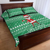 Funny Santa Claus Christmas Quilt Bed Set Xmas Holiday Patterns - Wonder Print Shop