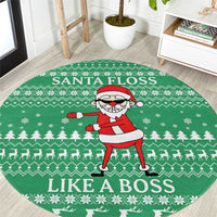 Funny Santa Claus Christmas Round Carpet Xmas Holiday Patterns - Wonder Print Shop