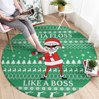 Funny Santa Claus Christmas Round Carpet Xmas Holiday Patterns - Wonder Print Shop