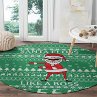 Funny Santa Claus Christmas Round Carpet Xmas Holiday Patterns - Wonder Print Shop
