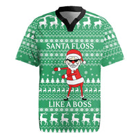 Funny Santa Claus Christmas Rugby Jersey Xmas Holiday Patterns - Wonder Print Shop