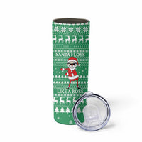 Funny Santa Claus Christmas Skinny Tumbler Xmas Holiday Patterns - Wonder Print Shop