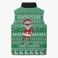 Funny Santa Claus Christmas Sleeveless Puffer Jacket Xmas Holiday Patterns - Wonder Print Shop