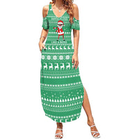 Funny Santa Claus Christmas Summer Maxi Dress Xmas Holiday Patterns - Wonder Print Shop