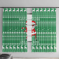 Funny Santa Claus Christmas Window Curtain Xmas Holiday Patterns - Wonder Print Shop