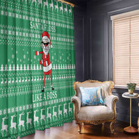 Funny Santa Claus Christmas Window Curtain Xmas Holiday Patterns - Wonder Print Shop