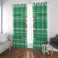 Funny Santa Claus Christmas Window Curtain Xmas Holiday Patterns - Wonder Print Shop