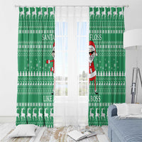 Funny Santa Claus Christmas Window Curtain Xmas Holiday Patterns - Wonder Print Shop