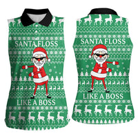 Funny Santa Claus Christmas Women Sleeveless Polo Shirt Xmas Holiday Patterns - Wonder Print Shop
