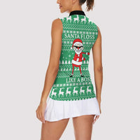 Funny Santa Claus Christmas Women Sleeveless Polo Shirt Xmas Holiday Patterns - Wonder Print Shop