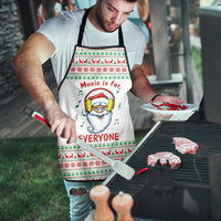 Funny Santa Music Is For Everyone Christmas Apron Xmas Holiday Patterns - Wonder Print Shop